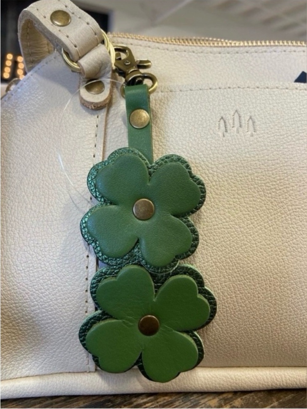 Portland Leather Four Leaf Clover Bag Charm Bag Flair - NEW